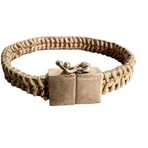 Vintage Gold Tone Unique Woven Magnetic Clasp Bracelet